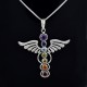 Chakra Pendants Multi Gemstone 925 Sterling Silver Handmade Pendants Butterfly Shape Religious Jewelry