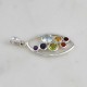 Chakra Pendants Solid 925 Sterling Solid Silver Multi Gemstone Pendants Religious Jewelry