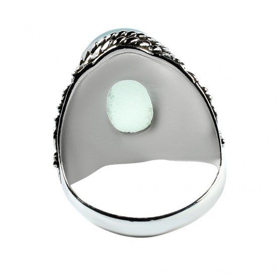 Chalcedony Ring Solid 925 Sterling Silver Ring Handmade Indian Artisan Ring 925 Stamped Jewelry