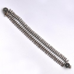 Cubic Zirconia Gemstone Anklets 925 Sterling Solid Silver Anklets Manufacture Silver Jewelry