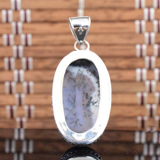 Dandritic Opal Gemstone Pendants Oval Shape 925 Sterling silver Manufacture Silver Jewellery