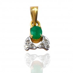 Emerald Diamond Gemstone Pendants 14k Carat Gold Pendants Handmade Women Fashion Jewelry