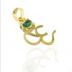 Emerald Gemstone Pendants 14k Carat Gold Pendants Indian Religious Special Occasion Jewelry