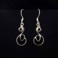 Garnet Amethyst Drop Dangle Earrings 925 Sterling Silver Handmade Wholesale Silver Earrings Jewellery