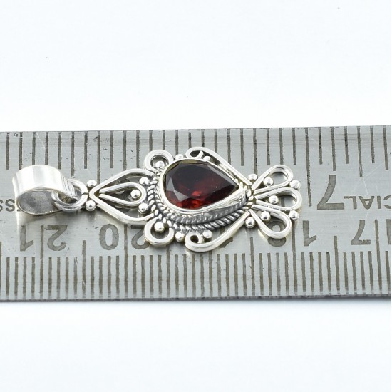 Garnet Gemstone Pendants 925 Sterling Silver Handmade Silver Pendants Birthstone Pendants Jewelry