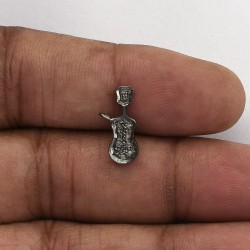 Gitar Pave Diamond 925 Sterling Silver Charms Pendants Music Lover Fashion Jewelry Gift For Her