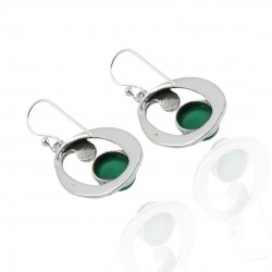 Green Onyx Gemstone Drop Dangle Ear Wire Earring Solid 925 Sterling Silver Earring Women Fashion Jewelry
