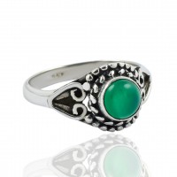 Details about   925 Sterling Silver Natural Green Onyx Gemstone Boho Ring For Christmas Gift 
