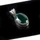 Green Onyx Oval Gemstone Pendant Solid 925 Sterling Silver Pendant Handmade Boho Jewelry Oxidized Silver Jewelry