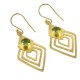 Green Peridot Gemstone Dangle Earring 925 Sterling Silver Gold Plated Earring Handcrafted Jewellery