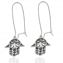 Hamsa Earring 925 Sterling Silver Earring Handmade Drop Dangle Earring 925 Stamped On Earring Jewellery