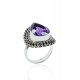 Handmade Oxidized Silver Ring Amethyst Gemstone Ring 925 Sterling Silver Indian Artisan Jewelry