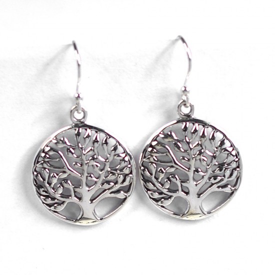 Handmade Silver Earrings 925 Sterling Plain Silver Earrings Tree Shape Women Earring Jewelry Gift For Her