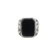 Huge Vintage Square Black Onyx Gemstone Ring 925 Sterling Silver Handmade Boho Ring Oxidized Jewelry