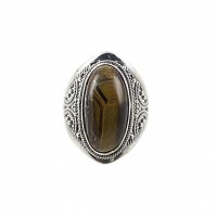 Huge and Bold Silky Golden Tigers Eye Gemstone Ring 925 Sterling Silver Ring Handcrafted Silver Ring Jewellery