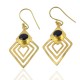 Iolite Gemstone Gold Plated Dangle Earrings Handmade 925 Sterling Silver Earring Anniversary Gift Jewellery