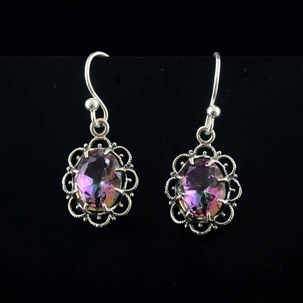 Details about   Mystic Topaz 925 Sterling Silver Earrings Jewelry 