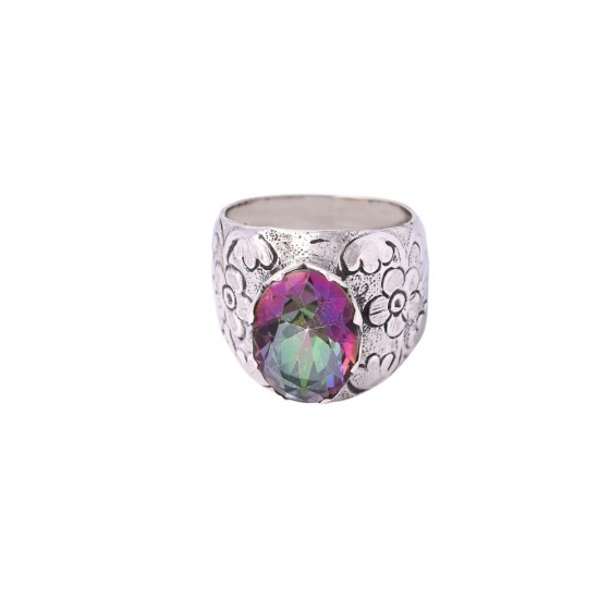 Magical Mystic Topaz Ring 925 Sterling Silver Handmade Boho Ring Wholesale Silver Jewelry