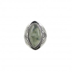 Massive Natural Prehnite Gemstone Ring 925 Sterling Silver Manufacture Silver Jewelry Gift For Her