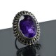 Natural Amethyst Gemstone Ring Beautiful Boho Ring 925 Silver Ring Birthstone Jewellery Gift For Her