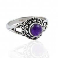 Natural Amethyst Gemstone Ring Solid 925 Sterling Silver Handmade Wholesale Silver Ring Boho Jewelry