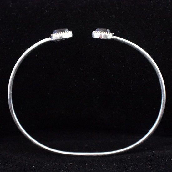Natural Black Onyx Cuff Bangle Solid 925 Sterling Silver Handmade Wholesale Silver Bangle Jewellery
