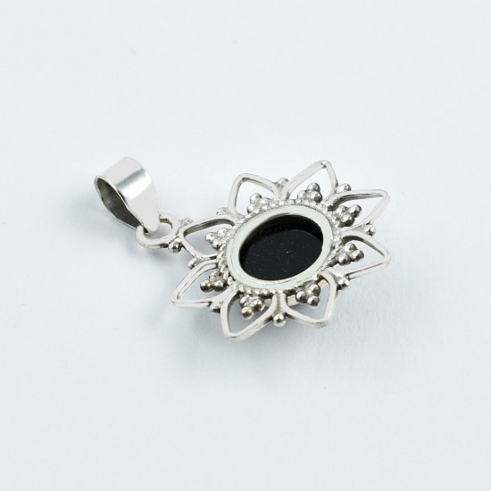 Natural Black Onyx Gemstone Pendants Solid 925 Sterling Silver Pendants Oxidized 925 Stamped Pendants Jewellery