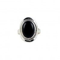 Natural Black Onyx Gemstone Ring Solid 925 Sterling Silver Handcrafted Oxidized Silver Jewellery
