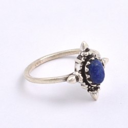 Natural Blue Lapis Lazuli Ring 925 Sterling Silver Handmade Silver Ring Boho Ring Jewelry