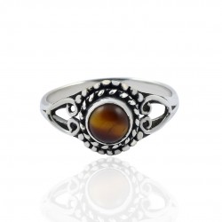 Natural Brown Tiger Eye Gemstone Ring Solid 925 Sterling Silver Ring Handmade Boho Ring Women Ring Jewelry