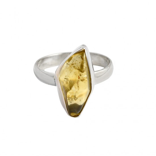 Natural Citrine Rough Gemstone Ring Solid 925 Sterling Silver Ring 925 Stamped Ring Jewellery