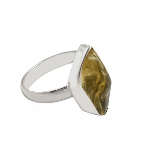 Natural Citrine Rough Gemstone Ring Solid 925 Sterling Silver Ring 925 Stamped Ring Jewellery