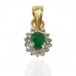 Natural Emerald Diamond Gemstone Pendants Handcrafted Jewelry 14k Carat Gold Jewelry