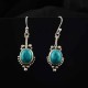 Natural Green Turquoise 925 Sterling Silver Danglers Earring Women Fashion Jewelry