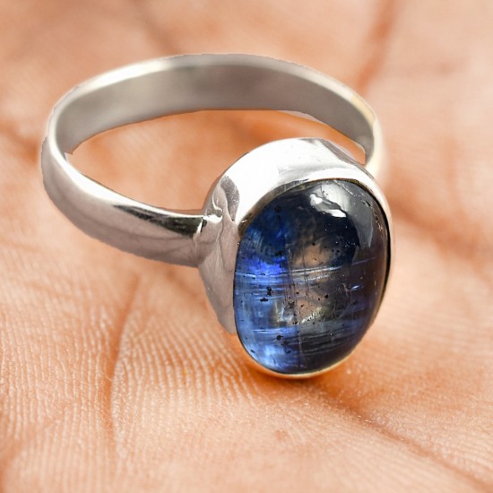 Natural Kyanite Rough Gemstone Ring Handmade Solid 925 Sterling Silver Ring Wholesale Silver Jewellery