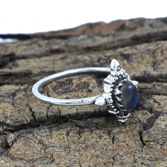 Natural Labradorite Ring 925 Sterling Silver Boho Ring Birthstone Ring Women Handcrafted Ring Jewelry