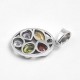 Natural Multi Gemstone Pendants Solid 925 Sterling Silver Handmade Silver Pendants Jewelry