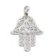 Natural Peridot Pear Shape Gemstone Pendant Solid 925 Sterling Silver Hamsa Pendants Women Fashion Jewellery