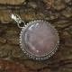 Natural Pink Rhodochrosite Pendant Round Shape 925 Sterling Silver Pendant Jewelry Gift For Her