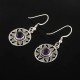 Natural Purple Amethyst 925 Sterling Silver Earring Handmade Jewelry