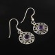 Natural Purple Amethyst 925 Sterling Silver Earring Handmade Jewelry