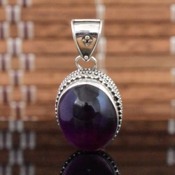 Natural Purple Amethyst Gemstone Pendants Solid 925 Sterling Silver Handmade Silver Jewellery Gift For Her