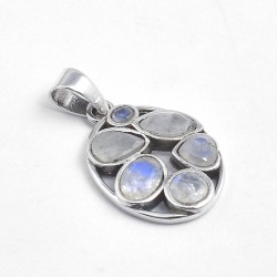 Natural Rainbow Moonstone Pendants 925 Sterling Silver Pendants Boho Pendants Bohemian Jewelry