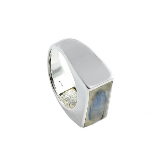 Natural Rainbow Moonstone Ring Solid 925 Sterling Silver Handmade Silver Ring Wholesale Jewelry