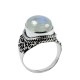 Natural Rainbow Moonstone Ring Solid 925 Sterling Silver Ring Handcrafted Silver Jewellery