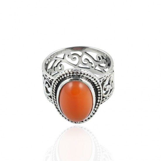 Natural Red Onyx Gemstone Ring Oval Shape Solid 925 Sterling Silver Ring Handmade Wholesale Silver Jewelry
