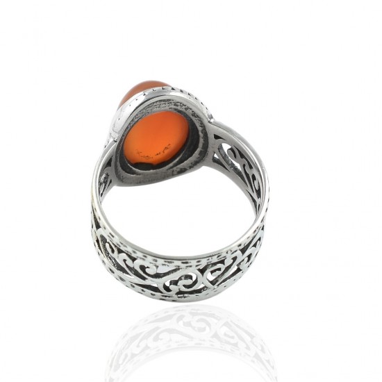 Natural Red Onyx Gemstone Ring Oval Shape Solid 925 Sterling Silver Ring Handmade Wholesale Silver Jewelry