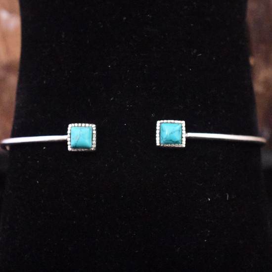 Natural Turquoise Gemstone Cuff Bangle 925 Sterling Solid Silver Wholesale Silver Jewellery