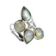 Natural White Rainbow Moonstone Ring Solid 925 Sterling Silver Ring Women Fashion Jewellery