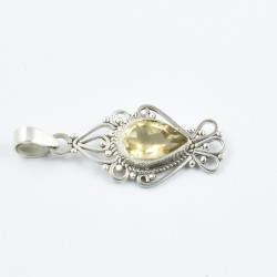Natural Yellow Citrine Gemstone Pendants Solid 925 Sterling Silver Handmade Oxidized Pendants Jewellery